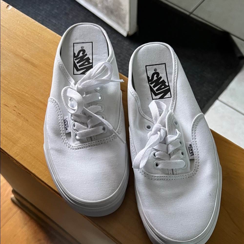 Vans White Canvas Low-Top Sneakers
